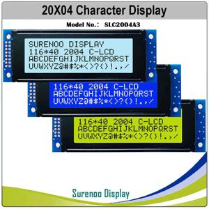 Surenoo 116*40MM 2*8Pin 204 20X4 2004 6800 IIC I2C 문자 LCD 모듈 디스플레이 화면 LCM 흰색 LED 백라이트 영어 일본어