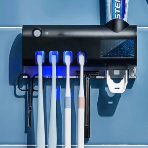 벽걸이형 태양광 UV 칫솔 살균기 자동 칫솔 홀더 및 욕실 액세서리 포함