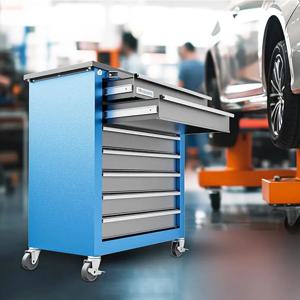 AIRAJ 7개의 서랍 금속 캐비닛 중장비 도구 작업장 서랍 모바일 자동 수리 도구 카트 하드웨어 보관 도구 상자