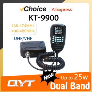 QYT KT-9900 미니 자동차 모바일 라디오 스테이션, KT-WP12 25W 장거리 통신 라디오, 듀얼 밴드 VHF UHF 고출력 200 채널