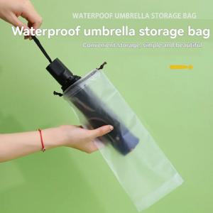 우산 보관 가방 반투명 플라스틱 방수 더러운 우산 커버 재사용 가능한 휴대용 Drawstring 가방 홈 스토리지