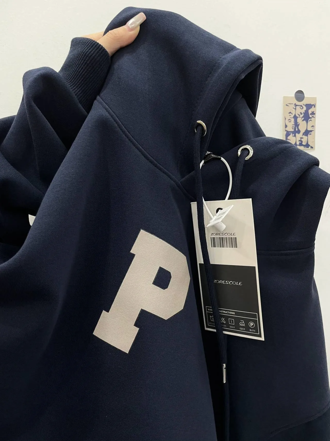 레트로 아메리칸 블루 후드 여성 봄 가을 겨울 두꺼운 양털 느슨한 BF 게으른 커플 탑 한국 스타일 긴 소매