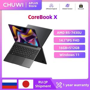 CHUWI CoreBook X 게이밍 노트북 AMD R5-7430U 16GB DDR4 RAM 512GB SSD 14.1인치 FHD 화면 경량 노트북 4.3GHz 윈도우 11