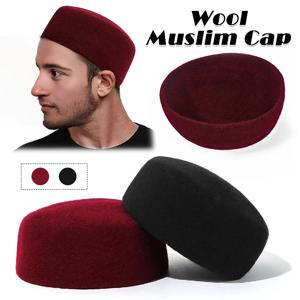 56-58cm 이슬람 모자 남자기도 모자 겨울 따뜻한 양모 이슬람 Hijab 모자 아랍어 Musulman Headwraps 모자 의류 액세서리