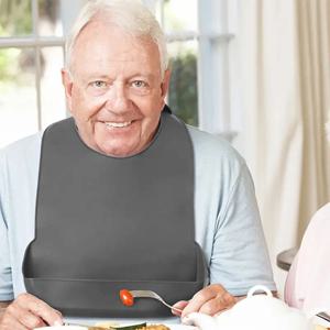 실리콘 성인용 턱받이 턱받이 먹이용 쌀 턱받이 실리콘 턱받이 부드러운 소재 세탁이 용이함