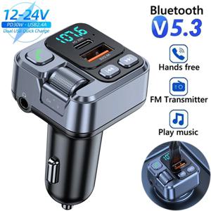 자동차 블루투스 수신기 Usb U 디스크 읽기 Pd20W 빠른 충전 디지털 디스플레이 자동차 휴대 전화 어댑터 핸드폰 용 Fm 송신기
