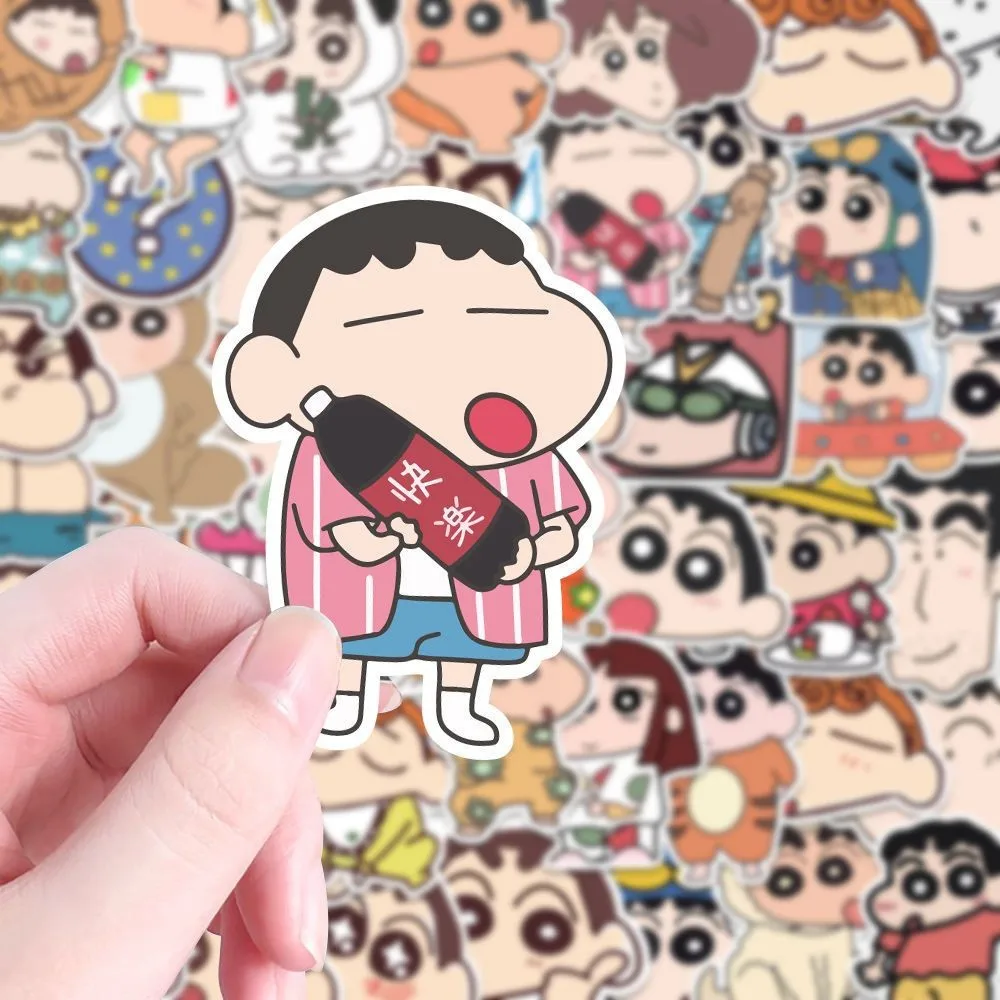 100PCS 만화 크레용 신찬 스티커 Kawaii 애니메이션 데칼 자동차 노트북 전화 편지지 장식 스티커 어린이 장난감