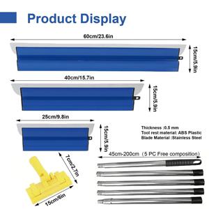 표면 주걱 세트 25 cm 40 cm 및 60 cm 흙손 도구 스테인레스 스틸 블레이드 0.5 mm 벽 장식용 스무딩 건설