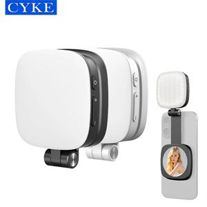 CYKE 미니 필 라이트 충전식 3가지 모드 조절 가능 180 °   플립 및 내장 거울 자석 휴대폰 셀카 링 라이트 F662