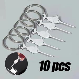 1/10 Pcs 스테인레스 스틸 바늘 스마트 폰 Sim 카드 트레이 제거 꺼내기 도구에 대 한 유니버설 골무 황새치 모양