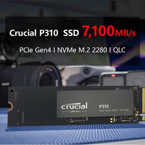 Crucial P310 1TB 2280 PCIe Gen4 3D NAND NVMe M.2 SSD – 최대 7,100MB/s – 내장형 솔리드 스테이트 드라이브(PC) –(OEM 팩)