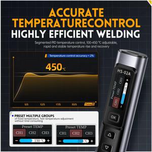 FNIRSI HS-02 Protable 열 도구 상자 키트 100W 전력 조절 가능한 온도 빠른 가열 수리 장비 100-450 ℃   DIY 수리용