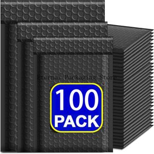 100Pcs 블랙 버블 배송 포장 봉투 메일링 봉투 배송용 메일러 봉투 셀프 씰 버블 메일러 포장