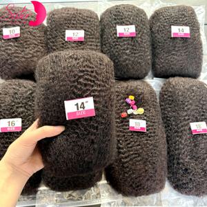 30g 또는 50g/팩 10-18인치 4C 아프로 곱슬머리 벌크 인모 헤어 익스텐션 노 웨프트 브라질 레미 벌크, 락스 마이크로 트위스트 브레이딩 헤어용