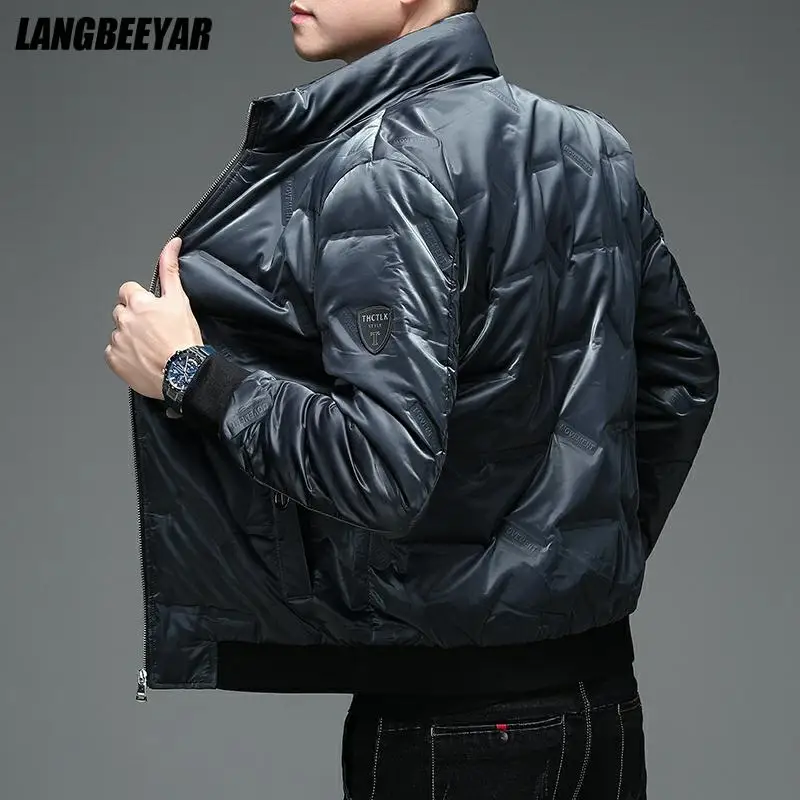 겨울 디자이너 브랜드 캐주얼 패션 스트리트웨어, 화이트 덕 다운 재킷, 남성 바람막이 퍼퍼 코트, 남성 의류, 2025