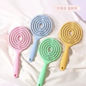 엉킨 머리 빗 Detangling 헤어 브러시 마사지 빗 중공 젖은 곱슬 머리 브러쉬 이발사 빗 살롱 헤어 스타일링 도구