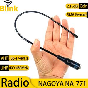 나고야 NA-771 듀얼 밴드 VHF UHF 라디오 유연한 채찍 안테나, SMA 암, 바오펑 켄우드 PUXING WOUXUN 워키토키용, 144m, 430m