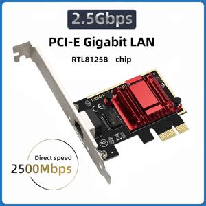 2.5G PCI-E 네트워크 카드 RTL8125B 칩 기가비트 이더넷 PCI Express 네트워크 카드 10/100/2500Mbps 1Gbps/2.5Gbps RJ45 LAN PC