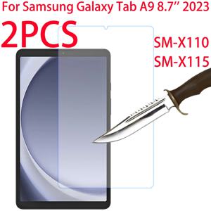 삼성 갤럭시 탭 A9 용 2PCS A9 SM-X110 SM-X115 보호 필름 맞춤 화면 용 8.7 인치 2023 강화 유리 화면 보호기