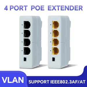 TelDaykemei 4 포트 PoE 확장기 POE 스위치 NVR IP 카메라용 IP 포트 전송 확장기용 poe 리피터