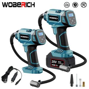 WOBERICH 자동차 자전거 타이어 공에 대 한 무선 전기 공기 펌프 Makita 18V 배터리에 대 한 휴대용 자동차 타이어 팽창기 공기 압축기