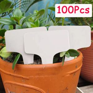100Pcs 원예 라벨 플라스틱 심기 식물 라벨 심기 표지판 3 차원 라벨 꽃 라벨/T 형 라벨