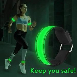야간 러닝 완장 LED 라이트 야외 스포츠 USB 충전식 안전 벨트 팔 다리 경고 손목 밴드 사이클링 자전거 자전거 라이트