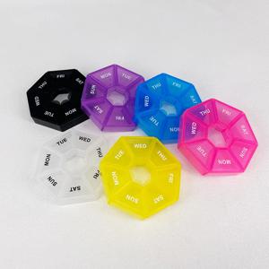 작은 알약 상자 휴대용 약 보석 상자, 주당 7 코너, 라운드 7 상자, 미니 7 일, 1 개