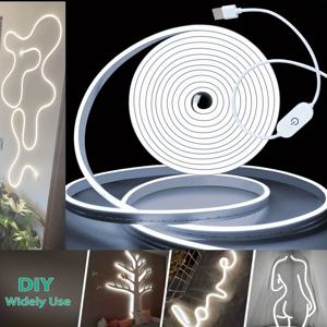 네온 LED 라이트 스트립 스마트 터치 센서 스위치 디밍이 가능한 네온 사인 유연한 Led 리본 방수 로프 튜브 램프 백라이트 장식