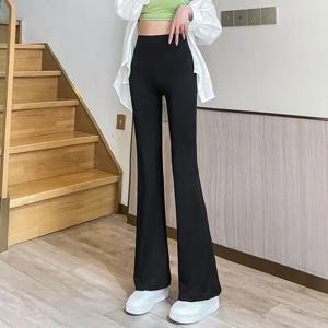 여성용 하이 웨이스트 슬림 플레어 팬츠, 솔리드 섹시 레깅스, 고탄성 힙 리프팅 팬츠, 야외 트레이닝 패션, 요가 타이츠