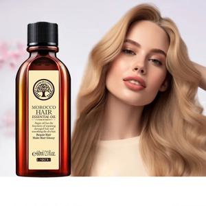 LAIKOU 모로코 헤어 에센셜 아르간 에센스 오일 모이스처 라이저 브라이트닝 스무스 뉴 리싱 리페어 드라이 손상된 헤어 60ml