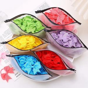 아기 활 10Pcs 새로운 색상 Grosgrain 리본 활 탄성 Hairties 헤어 밴드 여자 봄 머리 밧줄 헤어 액세서리 도매