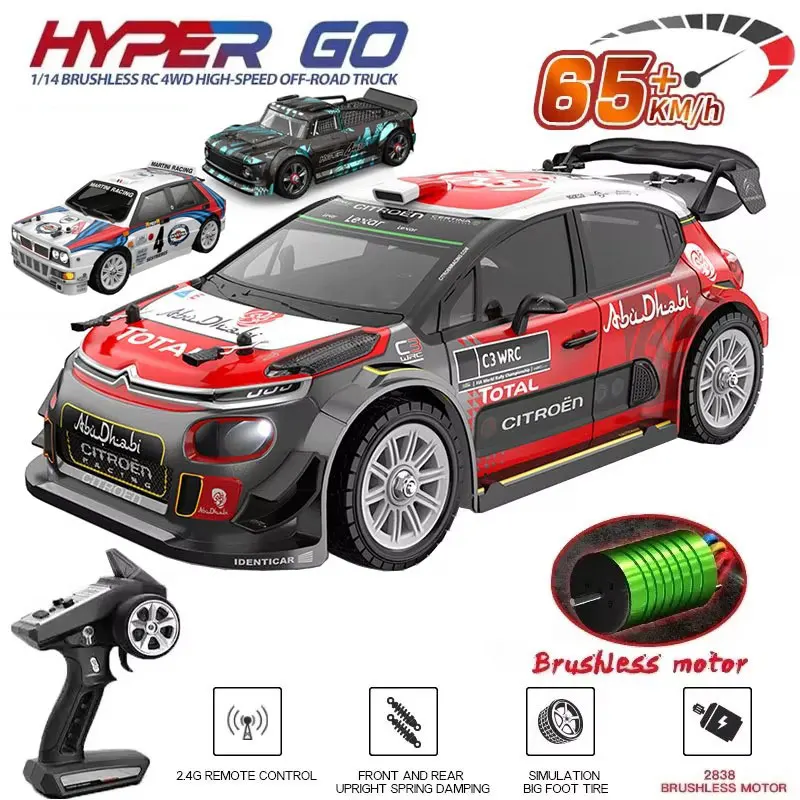 하이퍼 이동 MJX 14303 14302 14301 1/14 4WD RC 자동차 65 km/h 브러시리스 2.4G 원격 제어 자동차 오프로드 고속 RC 자동차 트럭 장난감