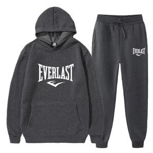 남자 EVERLAST 운동복 피트니스 체육관 의류 러닝 세트 운동복 스트랩 가을/겨울 까마귀 세트 새로운 스타일