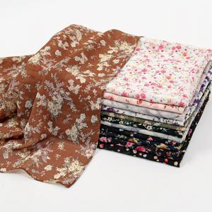 145*145CM 인쇄 꽃 스퀘어 스카프 쉬폰 Hijabs 여성용 스카프 이슬람 Shawls Headscarf 랩 Foulard Headband Bufandas