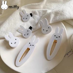 귀여운 Miffy Kawaii Ins 머리 장식 클립 공주 앞머리 클립 달콤한 멋진 토끼 Y2K 성격 모자를 쓰고 있죠 학생 소녀 선물