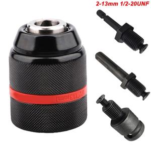 4 개/대, 2mm ~ 13mm 스레드 금속 열쇠가없는 드릴 척, 1/2-20UNF 퀵 체인지, 변환 생크(육각/SDS-Plus/소켓 스퀘어 어댑터)