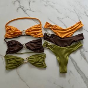 푸시 업 비키니 2025 섹시한 여성 수영복 수영복 여성 하이 컷 비키니 세트 Biquini 수영복 수영복 Beachwear