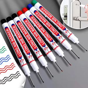 4 개/대 금속 천공 펜에 대 한 20mm 깊은 구멍 긴 펜촉 머리 마커 방수 욕실 목공 장식 다목적