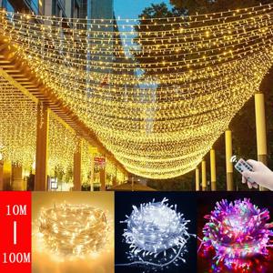 5M-100M LED 요정 줄 조명 크리스마스 라이트 체인 야외 가랜드 거리 나무 크리스마스 2025 파티 휴일 웨딩 장식