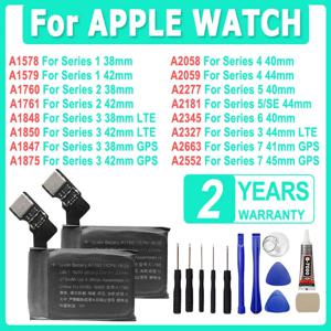 애플워치 시리즈 SE 1 2 3 4 5 6 7용 새 교체 배터리, 아이워치 S1 S2 S3 LTE S4 S5 S6 S7 38/40/41/42/44/45/4용 배터리