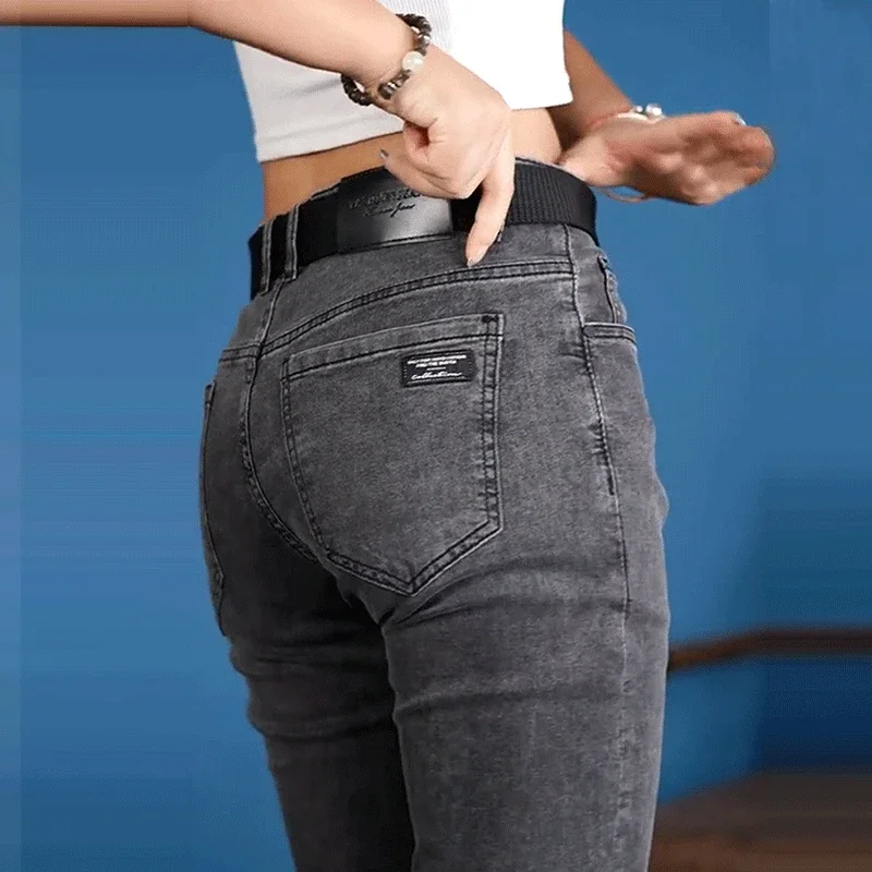 가을 남성 슬림 청바지 블랙 스키니 클래식 캐주얼 데님 바지 사무실 파티를위한 데일리 카우보이 바지 남성 연필 바지