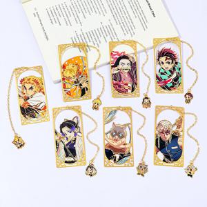 일본 애니메이션 kimetsu no yaiba 금속 책갈피 - 유럽 책 병 책갈피, 내구성 있는 독서 표시, 판타지 문학에 적합
