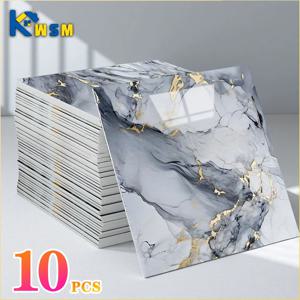 10PCS 방수 3D 세라믹 타일 스티커 가짜 대리석 자기 접착제 벽 바닥 시트 홈 혁신 장식 사용