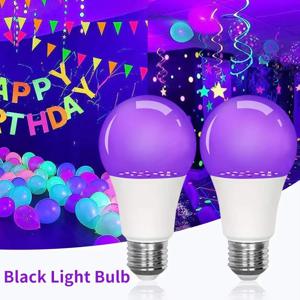 12W E27 UV 퍼플 블랙 전구 파티 램프 블랙라이트 바 분위기 장식 전구 할로윈 전구