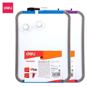 델리 마그네틱 화이트보드, 8.5 x 11인치 소형 화이트보드 (마커 포함), 보라색 프레임, 사물함, 사무실 및 가정용으로 적합