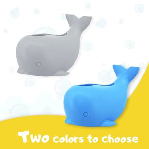 고래 욕조 수도꼭지 보호대 - BPA 프리 실리콘, 조절 가능한 스트랩, 대부분의 수도꼭지에 적합, 아기 목욕에 재미 있고 안전함