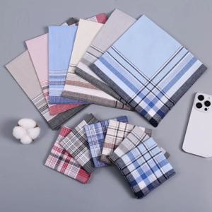 12Pcs 남자의 순수 코 튼 손수건 코 튼 흡수성 닦아 땀 스퀘어 타월 클래식 골동품 휴대용 타월