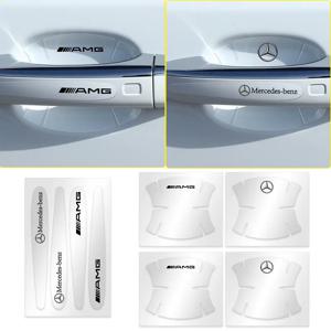 메르세데스 벤츠 AMG W212 W108 W124 W204 W205 액세서리용 투명 자동차 도어 핸들 보호 스티커 스크래치 방지 필름 8개
