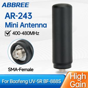 ABBREE AR-243 미니 안테나 SMA-암 UHF 400-480MHz 고이득 바오펑 무전기 BF-888S UV-5R UV-32 콴셩 UV-K5 K5(8)용